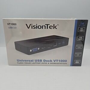 VisionTek VT1000 Universal Dual Display USB 3.0 Docking Station NEW IN BOX